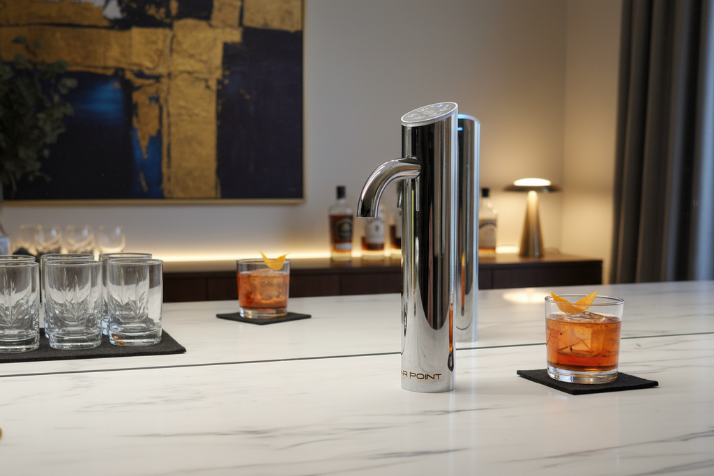 Glamorous chrome tap